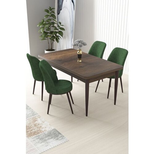 Hanah home Nil - Baroque, Khaki BaroqueKhaki Dining Table & Chairs Set (5 Pieces) Cene