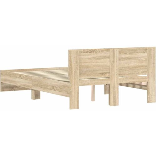  Okvir kreveta s uzglavljem boja hrasta 120x190 cm Slike