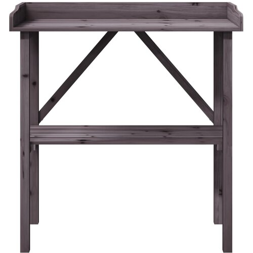  Stol za biljke s policom sivi 78x38x82,5 cm masivna jelovina Slike
