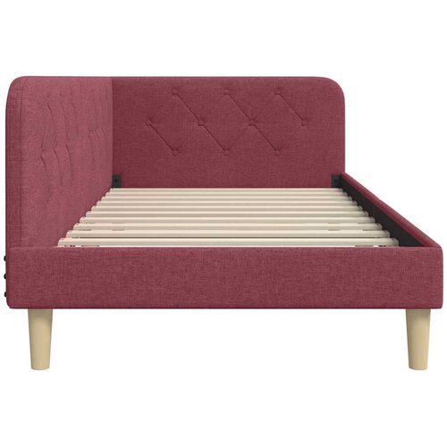  Kutni okvir kreveta Vinska crvena 90 x 190 cm tkanina Slike