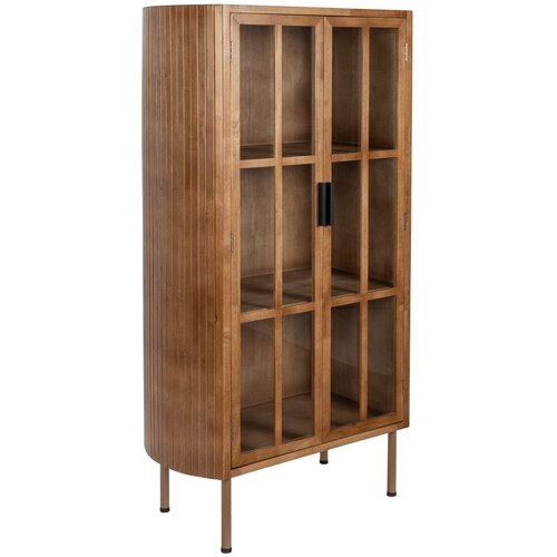White Label vitrina iz masivnega kavčukovca v naravni barvi 80x140x38 cm yaz &amp;ndash; Slike