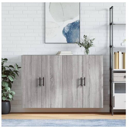 vidaXL Stenska omarica 2 kosa siva sonoma 69,5x34x90 cm Cene