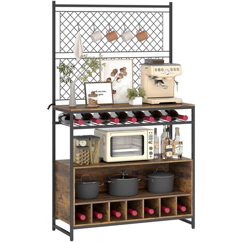 HOMCOM kuhinjski regal iz iverne plo&scaron;če in kovine, 96,5D x 38&Scaron; x 165V cm, rustikalno rjav, (5000242489) Cene