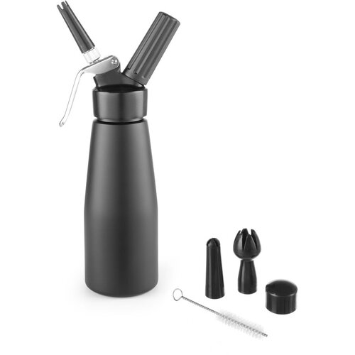 Hendi Črna aluminijasta steklenička za stepeno smetano Kitchen Line, 500 ml Slike