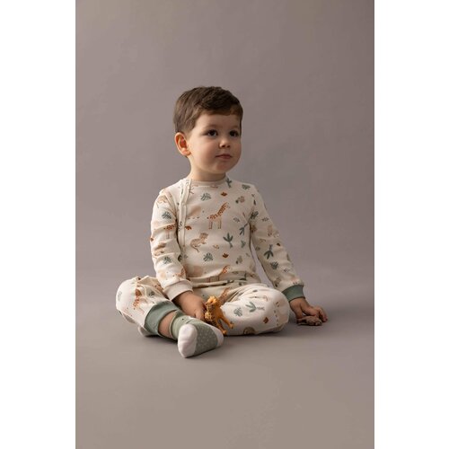 Defacto Baby Boy Newborn Safari Printed Premium Jumpsuit Slike