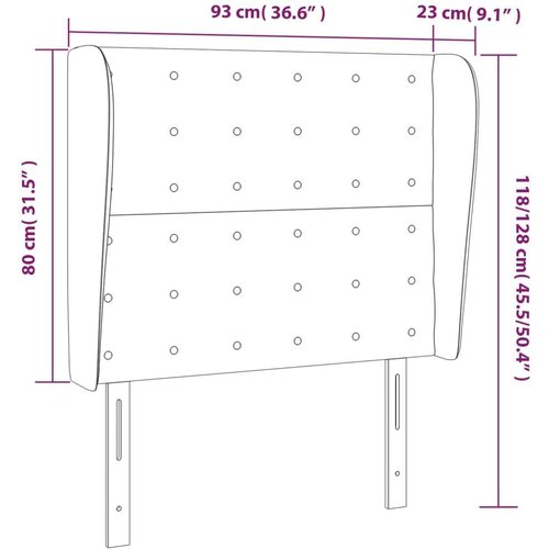 Uzglavlje s u&amp;scaron;ima boja cappuccina 93x23x118/128 cm umjetna koža Slike