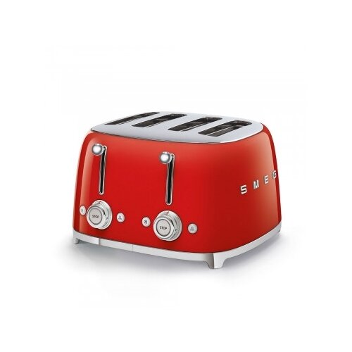 Smeg TSF03RDEU 4-Schlitz-Toaster 50&amp;#039;s Retro Style, Rot Slike