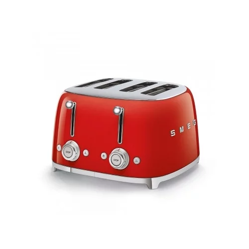 Smeg TSF03RDEU 4-Schlitz-Toaster 50's Retro Style, Rot