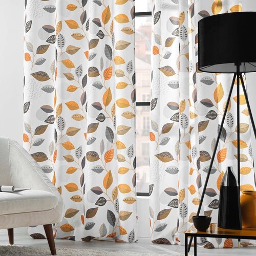 Douceur d int&amp;eacute;rieur Rumena/bela zavesa 140x280 cm Vahine &amp;ndash; Slike