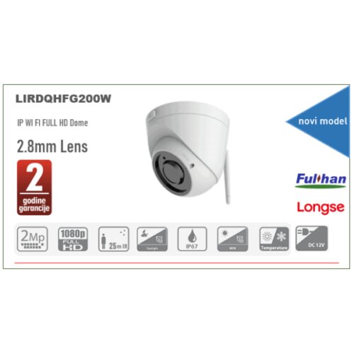  WI-FI IP Kamera 2MP 2.8mm 30M IR + Micro SD Slot Cijene
