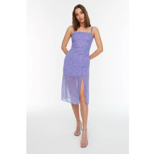 Trendyol Lilac Strap Patterned Dress