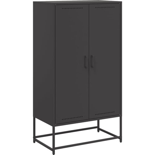 Visoka komoda crna 68,5 x 38,5 x 123,5 cm čelična Slike