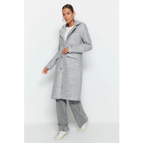 Trendyol Gray Long Boucle Coat