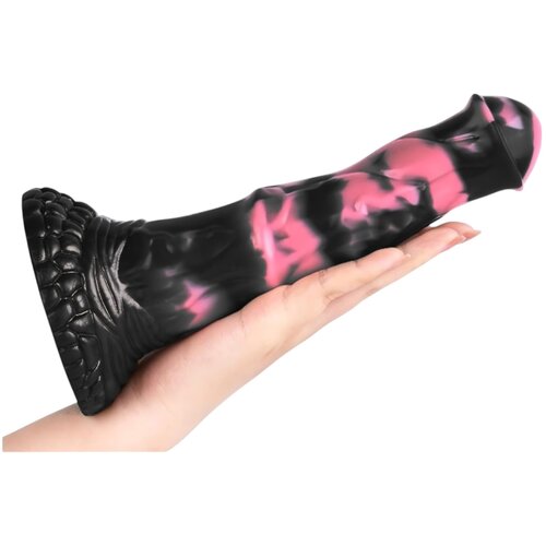  Bad Horse - Silikonski dildo z orodjem za konje - 18 cm (črno-rožnat) Slike