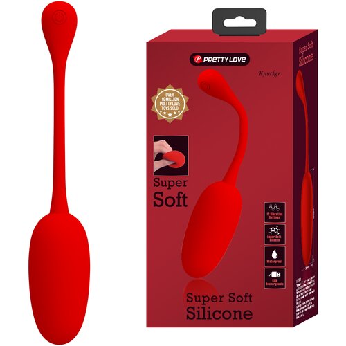 Pretty Love Knucker Super Soft Silicone Vibration Egg Red Slike
