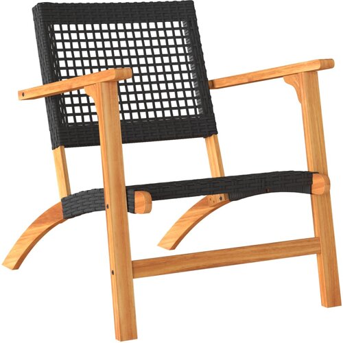  3-dijelni bistro set od poliratana i bagremovog drva crni Slike