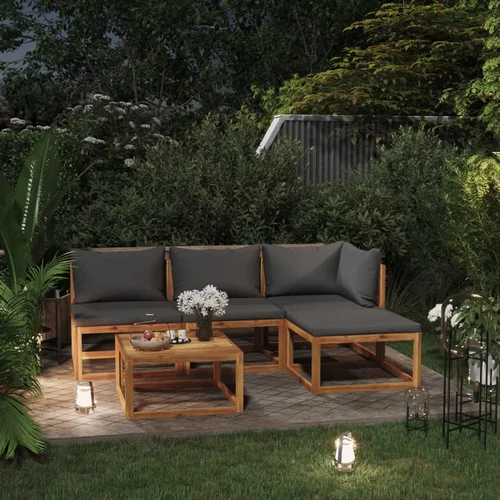  3057602 5 Piece Garden Lounge Set with Cushion Solid Acacia Wood (311854+311856)