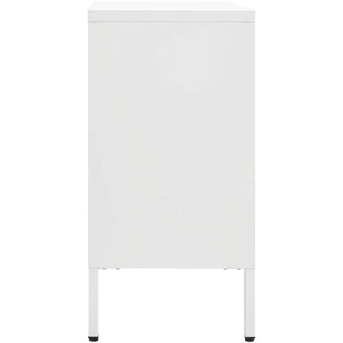 VidaXL Stranska omarica bela 105x35x70 cm jeklo in kaljeno steklo Slike