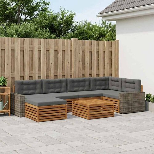  Set vanjskih sofa 7 kom. Prirodna i antracit Cijene