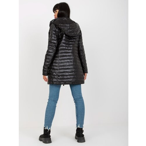 Fashion Hunters Black reversible transitional jacket with a hood Slike
