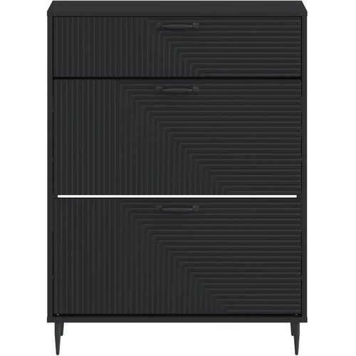  Ormar za cipele HAARLEM 78 x 24 x 103 cm Konstruirano drvo Crna - Crna Slike