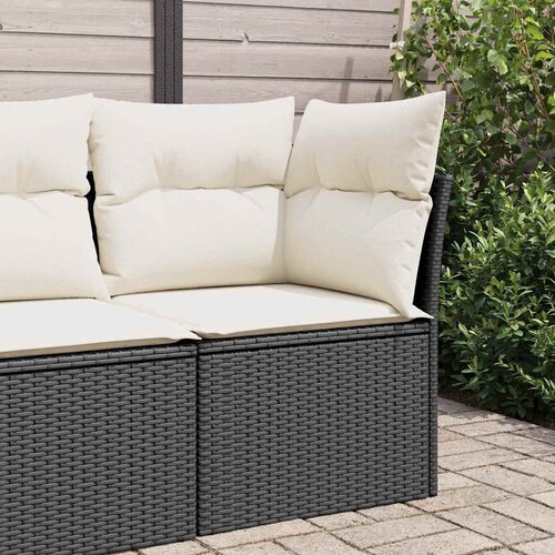  Kutna vrtna sofa s jastucima crna od poliratana Cene