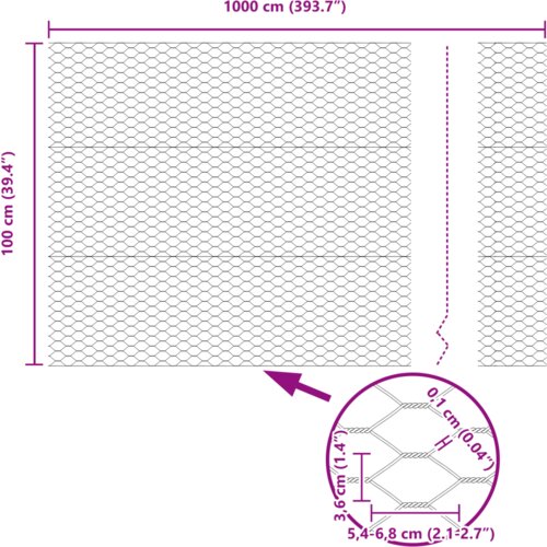 VidaXL Hexagonalna ograja zelena 1x10 m jeklo Slike