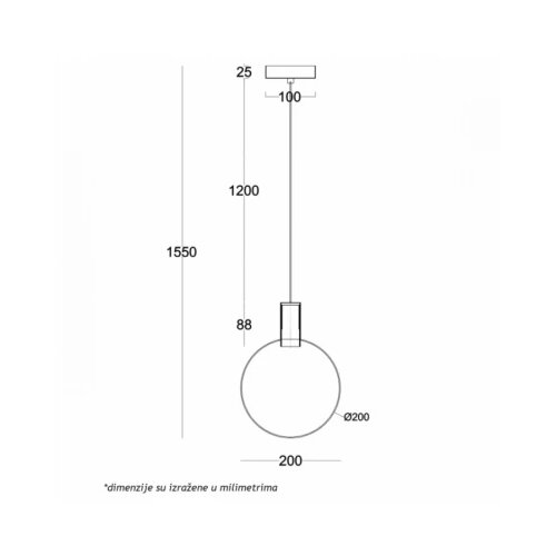 Luna 274 VISILICA 5W 3000K MESING Slike