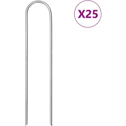 vidaXL Talni klin v obliki črke U 25 kosov 15x3,5 cm pocinkano jeklo Cene
