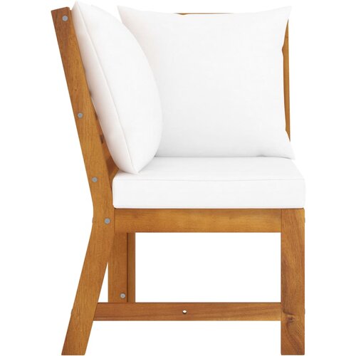 Maison Chic Sekcijski kotni kavč - Sofa - Kanape s krem blazino trden akacijev les, (21727057) Cene