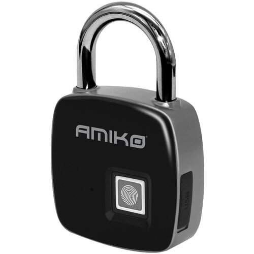 Amiko Lokot/Katanac sa otiskom prsta ( fingerprint ), IP54 - FPL-3, Crni Slike
