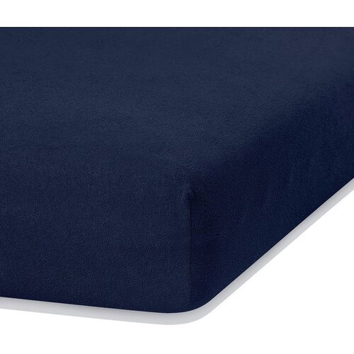 AmeliaHome mornarskoplava plahta s gumicom s visokim udjelom pamuka Ruby, 160/180 x 200 cm Slike