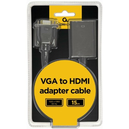 Gembird A-VGA-HDMI-01 VGA to HDMI and audio cable, single port, black WITH AUDIO Cene