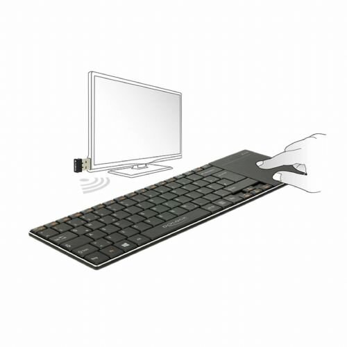 Delock tipkovnica brezžična touchpad črna de razporeditev tipk Slike