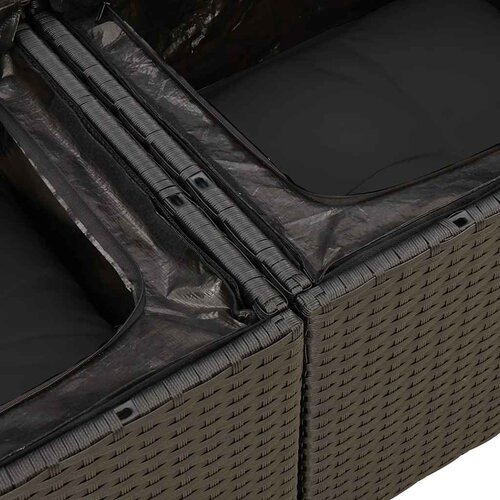  7-dijelni set vrtnih sofa od poliratana s jastucima crni Crna 66 x 62 x 69 cm Slike
