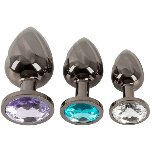 Anos Metal Butt Plug Set Black Slike