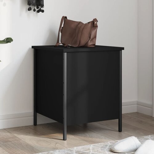  The Living Store Klop za shranjevanje črna 40x42,5x50 cm inženirski les - Klop S Prostorom Za Shranjevanje, (21485990) Slike