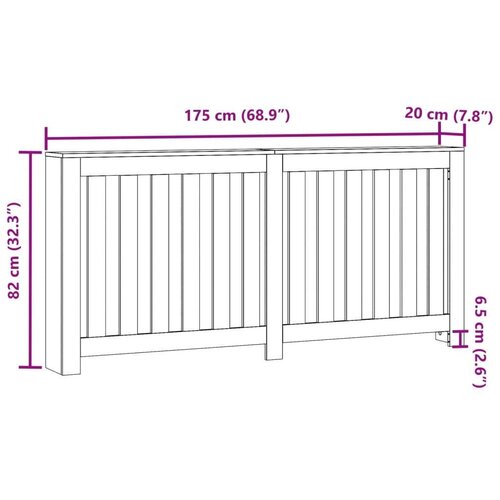 VidaXL Pokrov za radijator crni 175x20x82 cm konstruirano drvo Slike