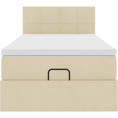  Otomanski krevet s madracem krem 100x200 cm tkanine Slike