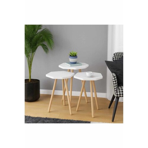 Hanah home set od 3 pomoćna stola Peka-155, beli Slike