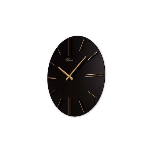WALLXPERT dekorativni zidni sat minimalist black gold Slike