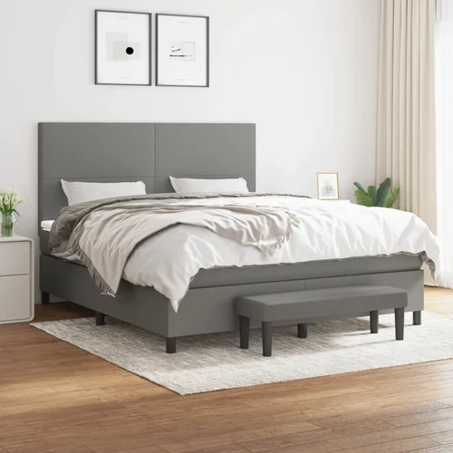 The Living Store Box spring postelja z vzmetnico temno siva 180x200 cm blago - Box Spring Postelja, (21517996)