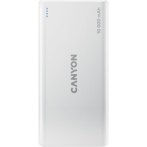 Canyon PB-108 Power bank 10000mAh Li-poly battery, Input 5V/2A, Output 5V/2.1A(Max), 140*68*16mm, 0.230Kg, White Cijene