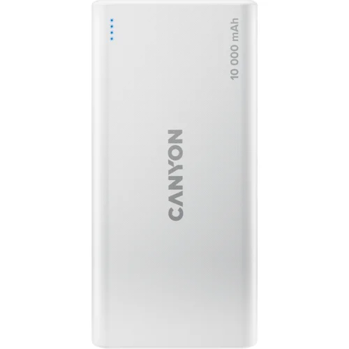 Canyon PB-108 Power bank 10000mAh Li-poly battery, Input 5V/2A, Output 5V/2.1A(Max), 140*68*16mm, 0.230Kg, White