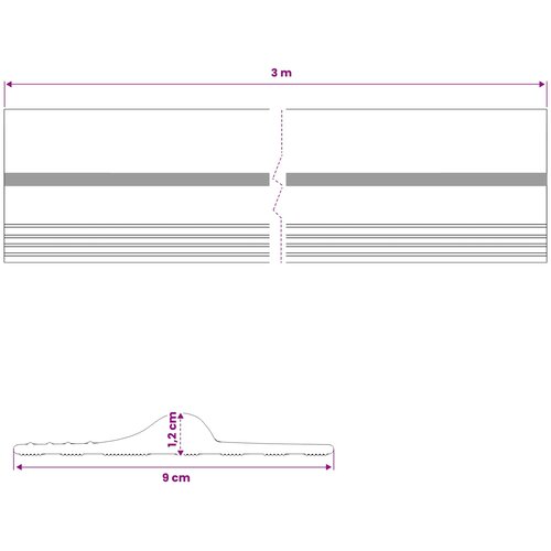  Brtva za garažni pod Crna i Žuta 12 x 90 mm 3 m PVC Slike