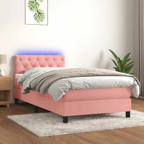  box spring s madracem LED ružičasti 80x200 cm bar&scaron;unasti Cijene