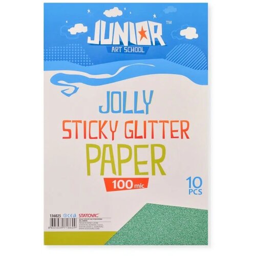 Junior jolly Sticky Glitter Paper, papir samolepljivi, A4, 100mik, 10K, odaberite Zelena Cene