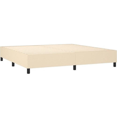  Krevet s oprugama i madracem krem 200 x 200 cm od tkanine Slike