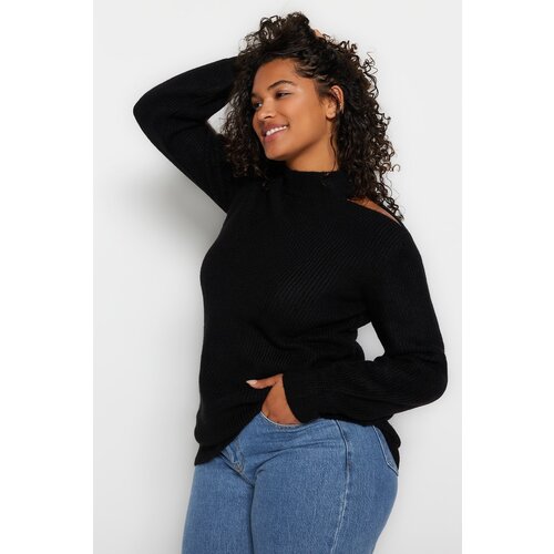 Trendyol Curve Plus Size Sweater - Black - Relaxed fit Slike