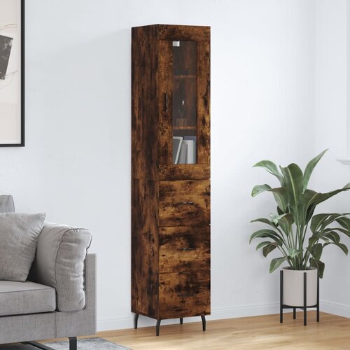  Visoka komoda dimljeni hrast 34,5x34x180cm konstruiranog drva Cene